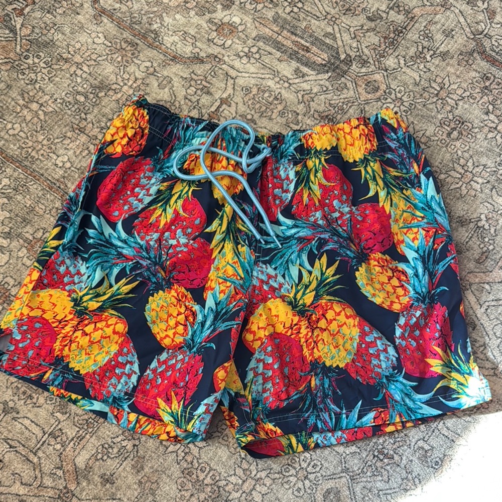 Tropical Pineapple Print Swim Shorts